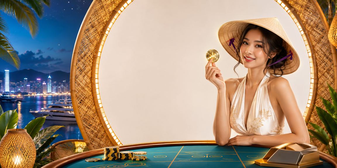 Bàn Baccarat trực tuyến mang nét văn hóa Nha Trang với chiếc nón lá trang trí trên màn hình